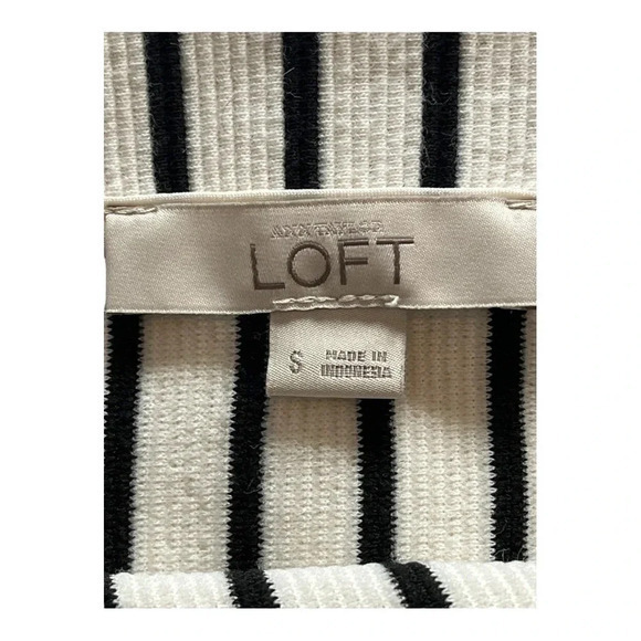 LOFT BLACK AND WHITE ASYMMETRICAL MINI PENCIL SKIRT STRETCHY SIZE SMALL - Picture 4 of 6